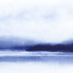 "Mellan Himmel och Hav Nr 1" (Between Sea & Sky) (2025), indigo ink, A3, 300g aquarelle paper