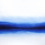 Meditation in Blue Nr 6 (2025) 50x70cm, Prussian Blue & indigo ink, 300g aquarelle paper