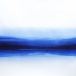 Meditation in Blue Nr 6 (2025) 50x70cm, Prussian Blue & indigo ink, 300g aquarelle paper